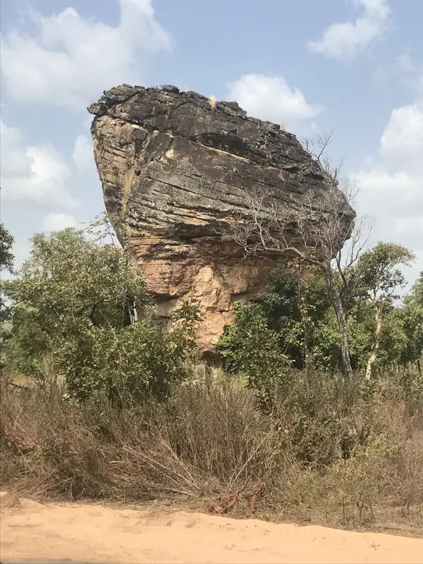 A giant rock outcrop in the savanna