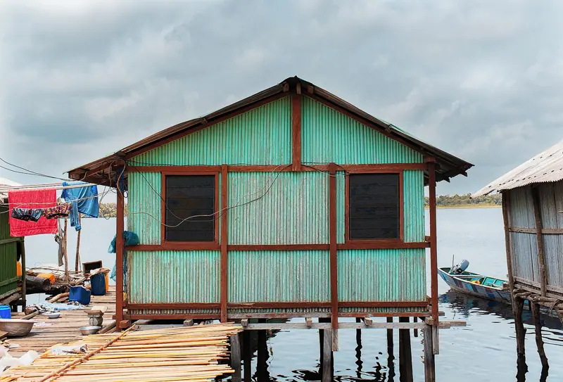 A house on stilts at Nzulezu