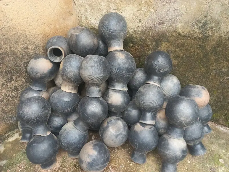 Fire-blackened pots made in the Upper West