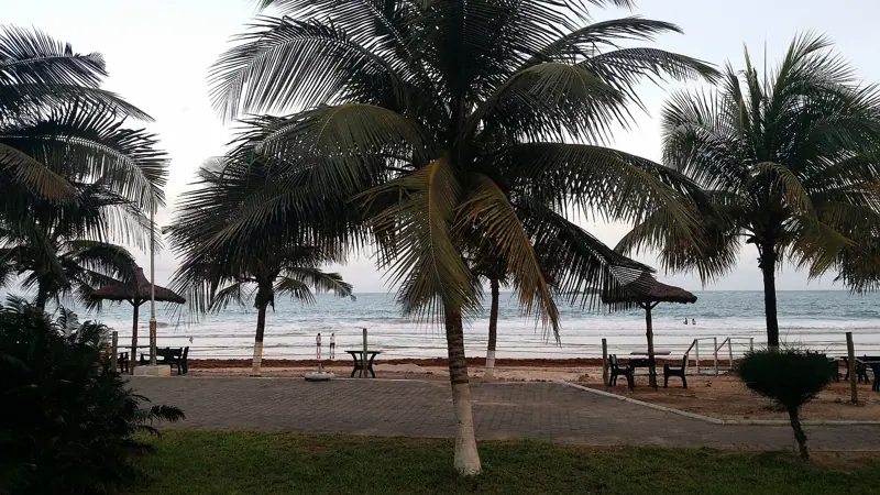 Busua Beach on a rainy day