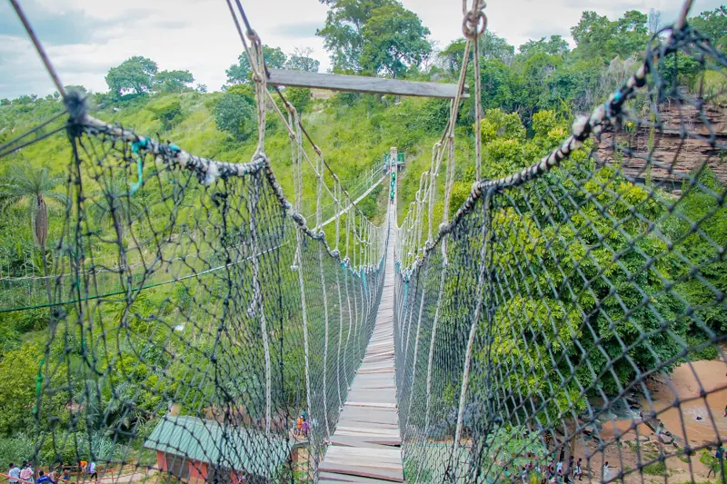 The canopy walkway at Kintampo Waterfalls