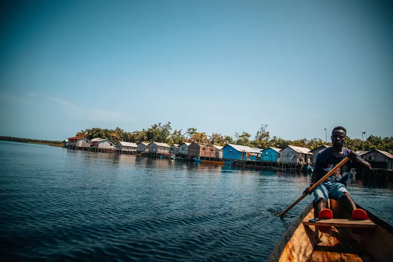 A canoe at Nzulezu