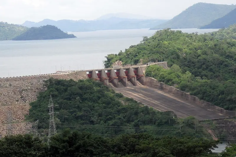 A spillway at Akosombo Dam