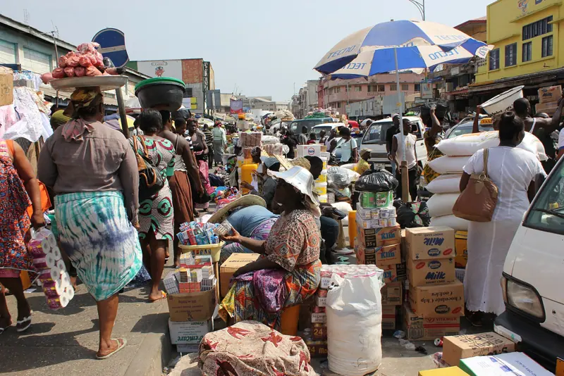 The streets around Makola Market