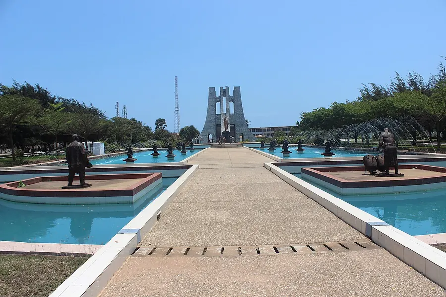 The long walkway and pools leading to the Nkrumah mausoleum