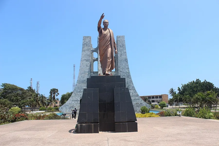 The bronze statue of Kwame Nkrumah at the Memorial Park in Accra