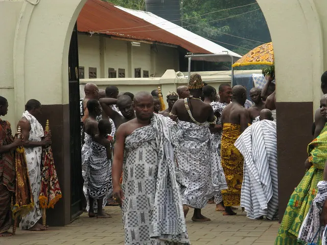 People gathered at the gate of Manhyia Palace for Akwasidae