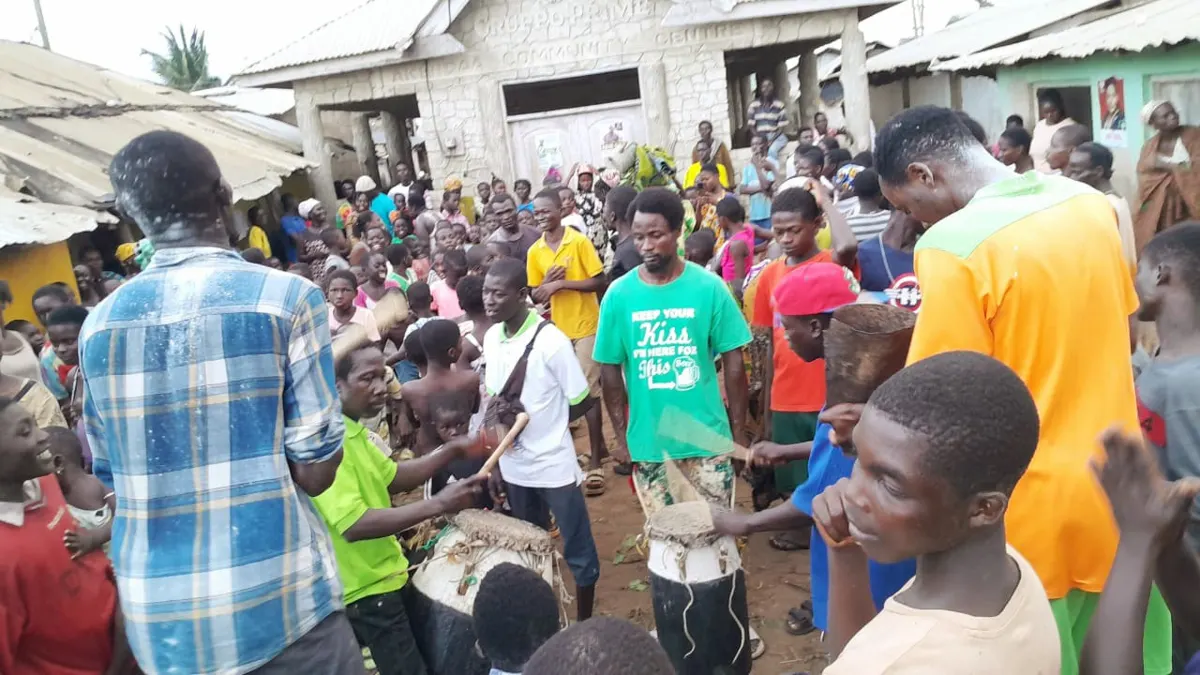 A crowd gathered at the Kundum festival at Akwidaa